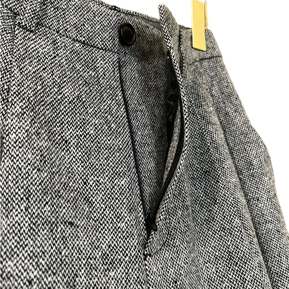 Anine Bing Pants Carrie Wool‎ Wideleg Trousers Black White Sz Xs 2